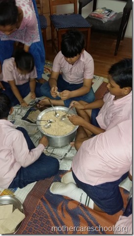 Janmashtmi Preparations. Mammas made panjiri. MAG seniors packaging the prasad. Likr old times. Festival. Celebrating together. The old, the young, the kids all coming togeth (1)