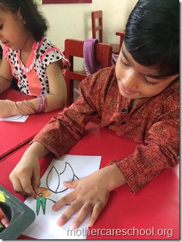 Colouring , paper crushing, tear and paste, cutting...collecting leaves...hand printing.. (11)