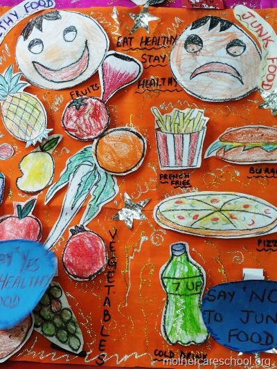 eat healthy food by nursery children