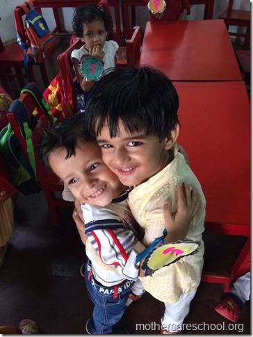 Handmade rakhis, rakhi milan, tying of rakhi, sharing mithai at Mothercare School 4 (2)