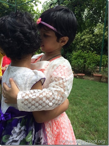 Handmade rakhis, rakhi milan, tying of rakhi, sharing mithai at Mothercare School 4 (5)
