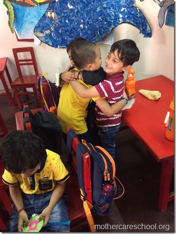 Handmade rakhis, rakhi milan, tying of rakhi, sharing mithai at Mothercare School 4 (7)