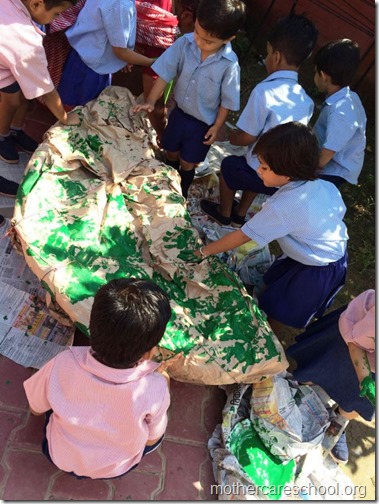 Mothercare children making Govardhan Parvat (2)